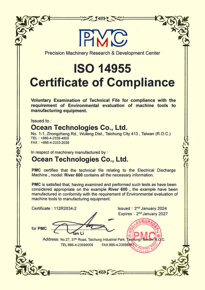 Certificación ISO 14955